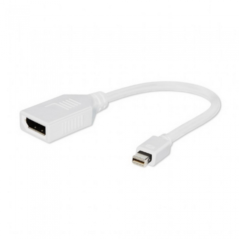 Переходник Gembird Переходник miniDisplayPort - DisplayPort, 20M/20F, длина 16см, белый (A-mDPM-DPF-001-W)