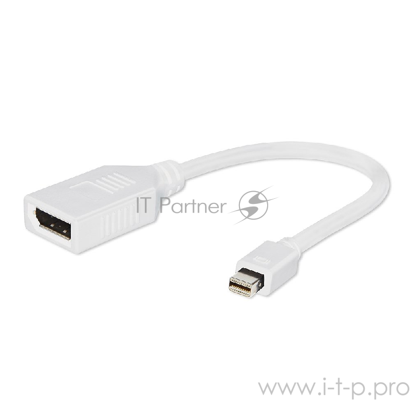Переходник Gembird Переходник miniDisplayPort - DisplayPort, 20M/20F, длина 16см, белый (A-mDPM-DPF-001-W)