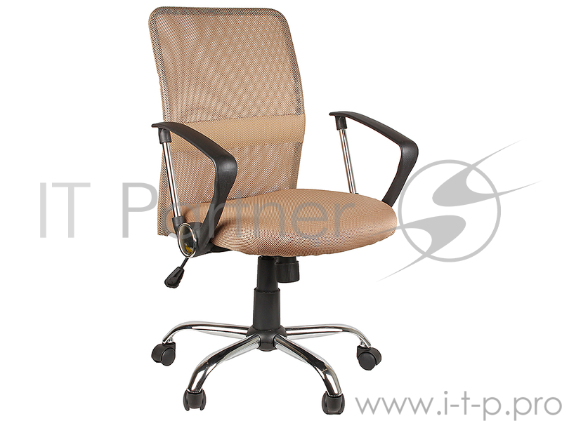 Кресло офисное COLLEGE H-8078F-5 Бежевый, ткань, сетчатый акрил, 120 кг, крестовина хром/металл, подлокотники пластик. (ШxГxВ), см 58x58x92-102