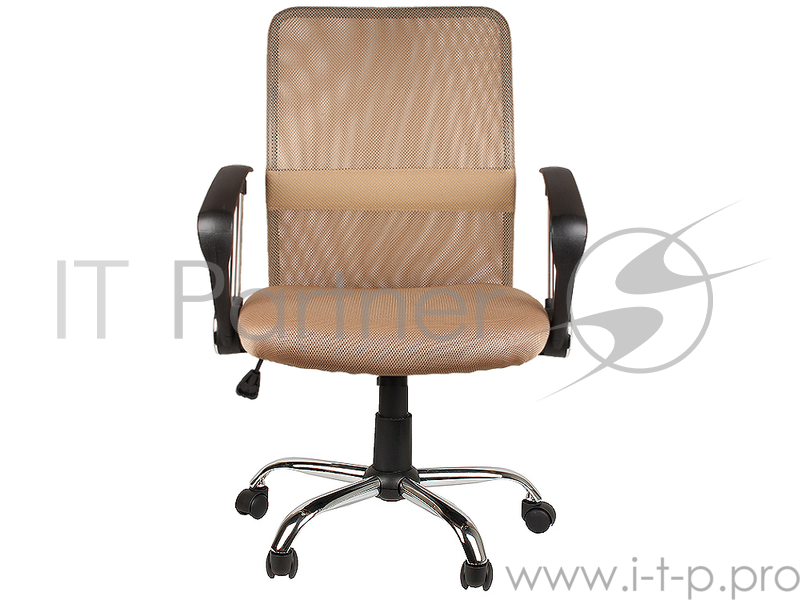 Кресло офисное COLLEGE H-8078F-5 Бежевый, ткань, сетчатый акрил, 120 кг, крестовина хром/металл, подлокотники пластик. (ШxГxВ), см 58x58x92-102