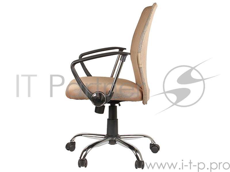 Кресло офисное COLLEGE H-8078F-5 Бежевый, ткань, сетчатый акрил, 120 кг, крестовина хром/металл, подлокотники пластик. (ШxГxВ), см 58x58x92-102