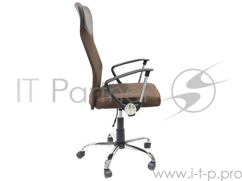 Кресло руководителя COLLEGE H-935L-2 Коричневый, ткань сетчатый акрил, 120 кг, крест. хром/металл, подлокот. черный пластик.