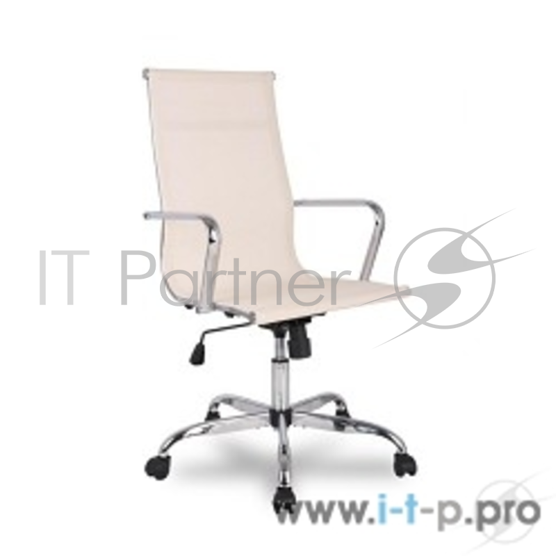 Кресло руководителя COLLEGE H-966F-1 Бежевый, сетчатая ткань, крестовина/подлокотники-хром. металл, до 120кг, спинка 57см, ширина 45см, глубина 40см