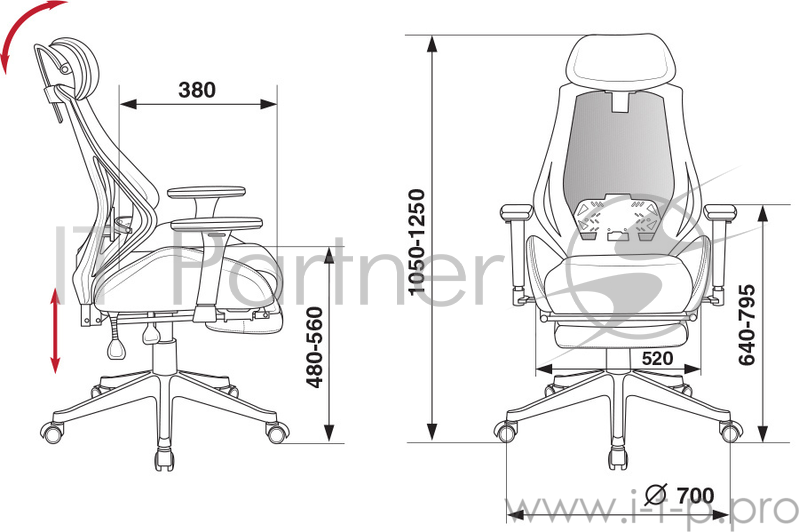 Кресло игровое Бюрократ CH-W770/BLACK черный сетка/ткань