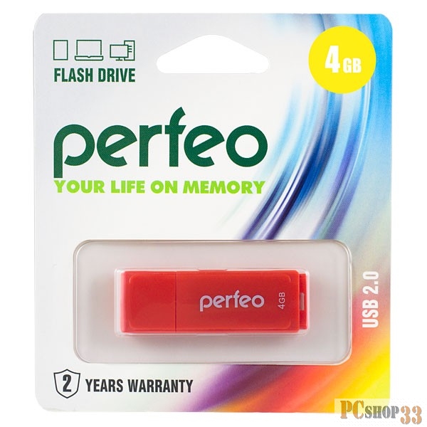 Носитель информации Perfeo USB Drive 4GB C04 Red PF-C04R004