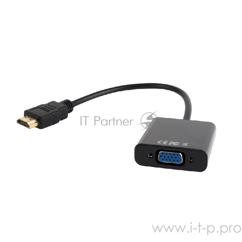 Кабель-переходник HDMI->D-Sub(F)+аудио Gembird Cablexpert A-HDMI-VGA-03 (0.15м)