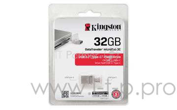 Носитель информации Kingston USB Drive 32Gb DTDUO3C/32GB {USB 3.0/3.1 + Type-C}
