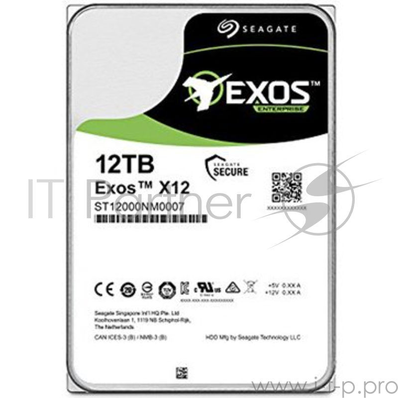 Жесткий диск 12TB Seagate Enterprise Capacity 3.5 HDD (ST12000NM0007) {SATA 6Gb/s, 7200 rpm, 256mb buffer, 3.5