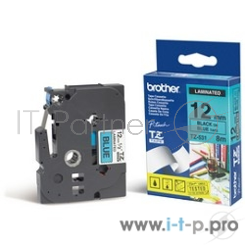 Наклейка ламинированная TZ-E531 (12 мм черн/син, TZ-531)