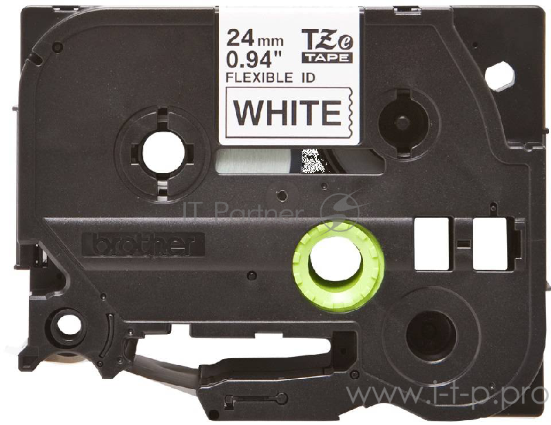 Лента Brother для печати наклеек TZe-FX251 24-мм гибкая ламинированная идентификационная (черный на белом фоне), 8 м.