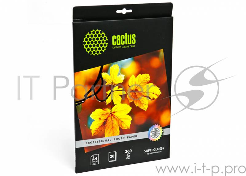 Фотобумага Cactus CS-HGA426020 Professional суперглянцевая А4 260 г/м2 20 листов