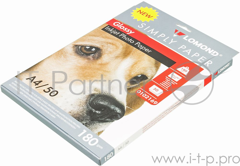 Фотобумага Lomond Simply 0102169 A4/180г/м2/50л./белый CIE148% глянцевое для струйной печати