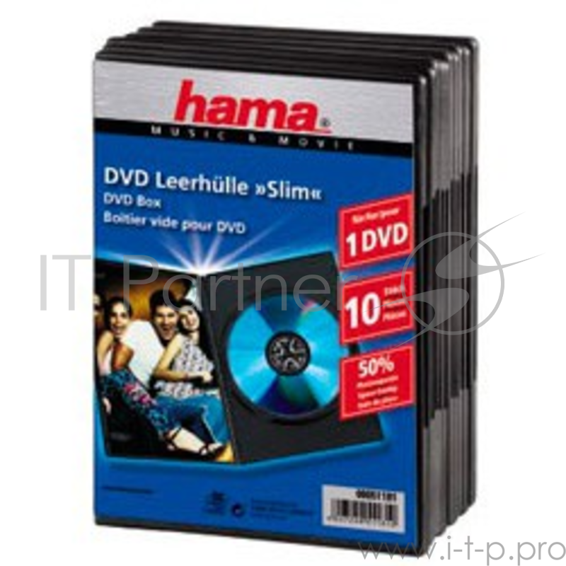 Коробка Hama на 1CD/DVD H-51181 черный (упак.:10шт)