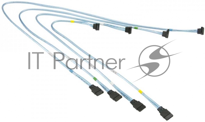 Кабель SuperMicro CBL-0180L-01 SATA Set of 4pcs Round Straight-Right Angle 70/59/48/38cm