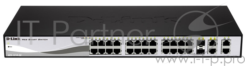 Коммутатор D-Link DES-1210-28/C1A настраиваемый 19U 24x10/100BASE-TX 4x10/100/1000BASE-T 2x10/100/1000BASE-T/Mini GBIC (SFP)