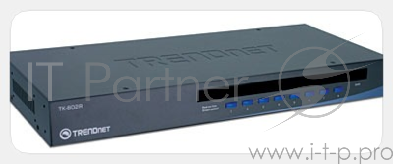 Переключатель TRENDNet TK-802R 8-ми портовый стоечный коммутатор КВМ с экранным меню OSD