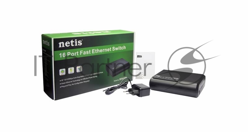 Коммутатор Netis ST3116P неуправляемый настольный 16x10/100/1000BASE-T