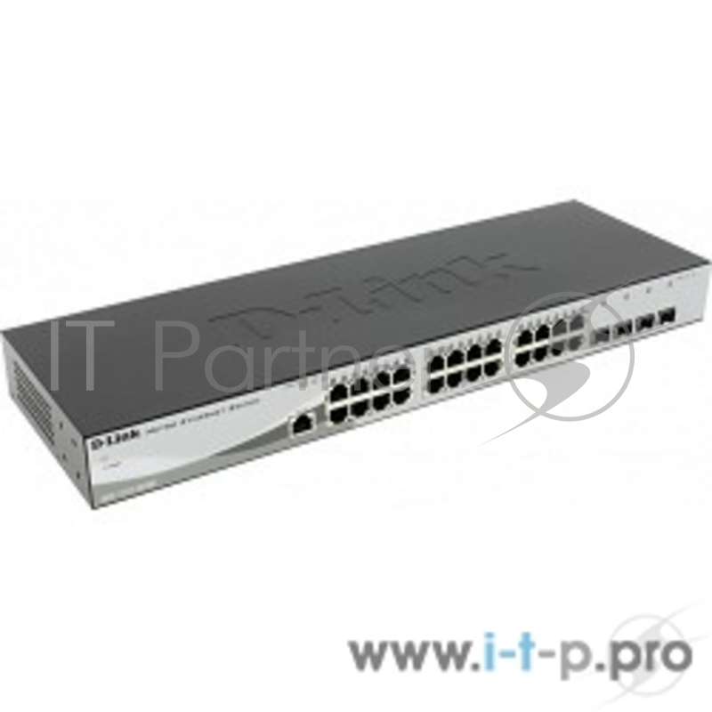 Управляемый коммутатор D-Link DGS-1210-28/ME 2 уровня с 24 портами 10/100/1000Base-T и 4 портами 1000Base-X SFP
