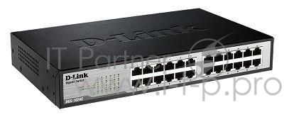 Коммутатор D-Link DGS-1024C/B1A Неуправляемый коммутатор с 24 портами 10/100/1000Base-T, функцией энергосбережения и поддержкой QoS
