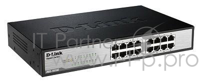 Коммутатор D-Link DGS-1016C/B1A Неуправляемый коммутатор с 16 портами 10/100/1000Base-T, функцией энергосбережения и поддержкой QoS