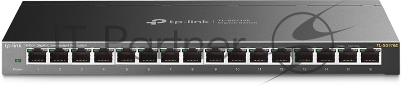 Сетевой коммутатор 16-Port Gigabit Easy Smart Switch, 16 Gigabit RJ45 Ports, Desktop Steel Case, MTU/Port/Tag-based VLAN, QoS, IGMP Snooping, Web/Utility Management