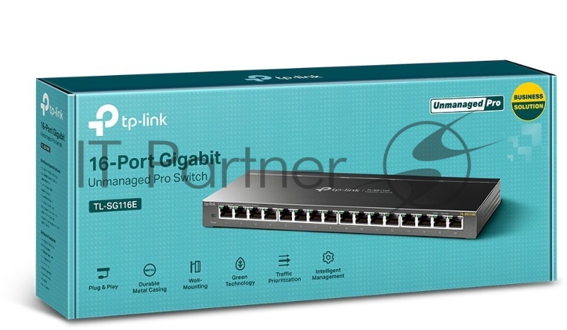 Сетевой коммутатор 16-Port Gigabit Easy Smart Switch, 16 Gigabit RJ45 Ports, Desktop Steel Case, MTU/Port/Tag-based VLAN, QoS, IGMP Snooping, Web/Utility Management