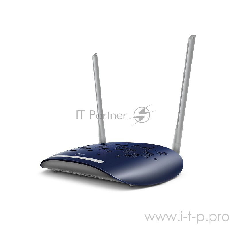 Маршрутизатор TP-Link VDSL/ADSL 300Mbps Wi-Fi VDSL/ADSL Modem Router, 802.11b/g/n, 300Mbps at 2.4GHz, 4 FE LAN ports, 2 fixed antennas, Clound Support, with VDSL splitter, Annex A/B