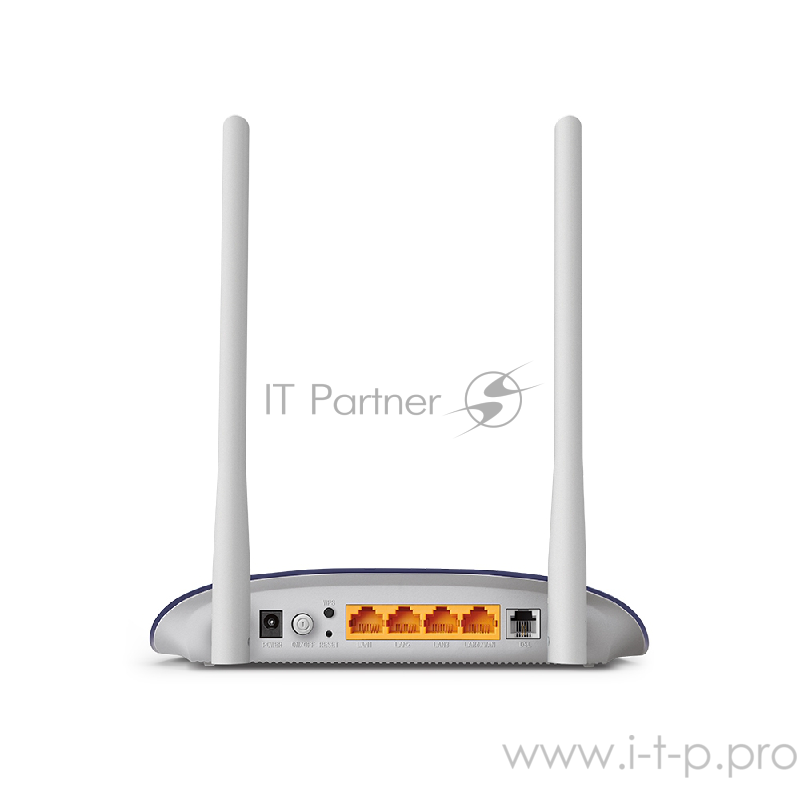 Маршрутизатор TP-Link VDSL/ADSL 300Mbps Wi-Fi VDSL/ADSL Modem Router, 802.11b/g/n, 300Mbps at 2.4GHz, 4 FE LAN ports, 2 fixed antennas, Clound Support, with VDSL splitter, Annex A/B