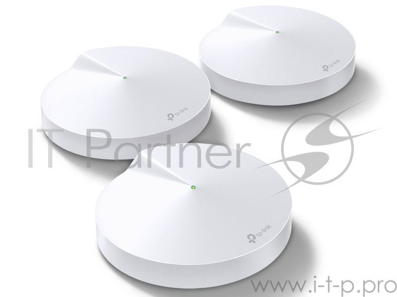 Маршрутизатор TP-Link TP-Link DECO M5(3-PACK) AC1300 Домашняя Wi-Fi система, чипсет Qualcomm, два диапазона (Dual-Band), поддержка стандартов 802.11ac/a/b/g/n, 717 МГц четырёхъядерный процессор, Bluetooth 4.2, 2 гигабитных порта Ethernet, 1 порт USB