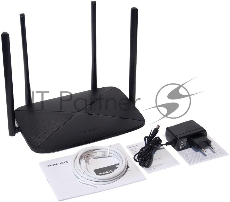 Mercusys AC12G AC1200 Двухдиапазонный Wi-Fi роутер,до 867 Мбит/с на 5 ГГц + до 300 Мбит/с на 2,4 ГГц, 802.11ac/a/b/g/n