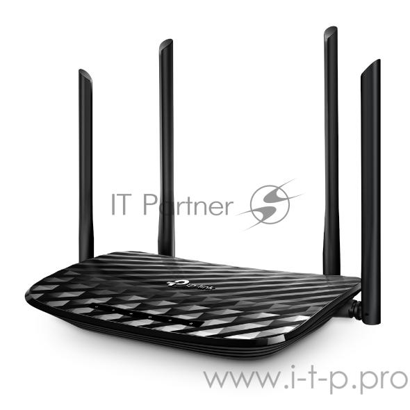 Роутер беспроводной TP-Link Archer A6 AC1350 10/100/1000BASE-TX черный