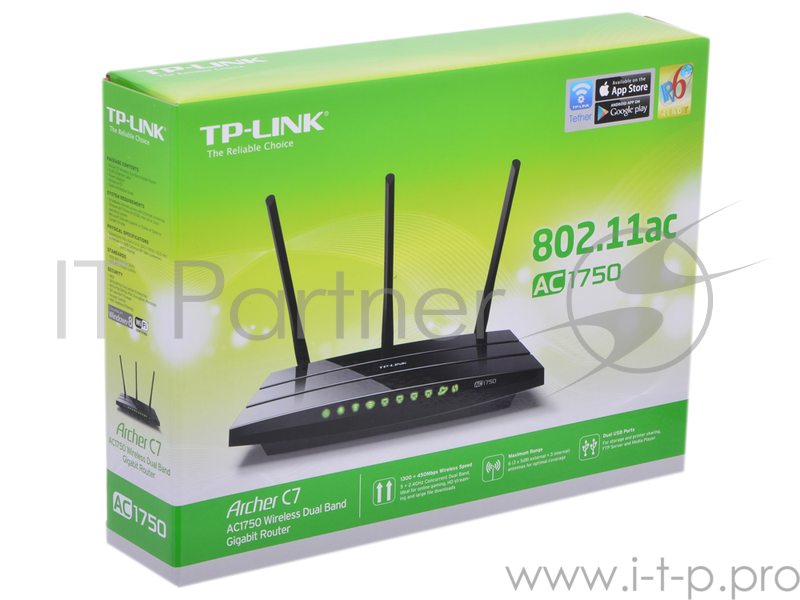 Маршрутизатор TP-LINK Archer C7 AC1750 v5 Двухдиапазонный беспроводной гигабитный маршрутизатор