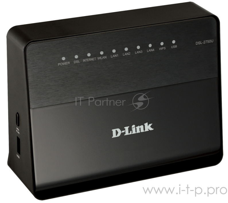Маршрутизатор беспроводной D-Link DSL-2750U/RA/U3A ADSL черный
