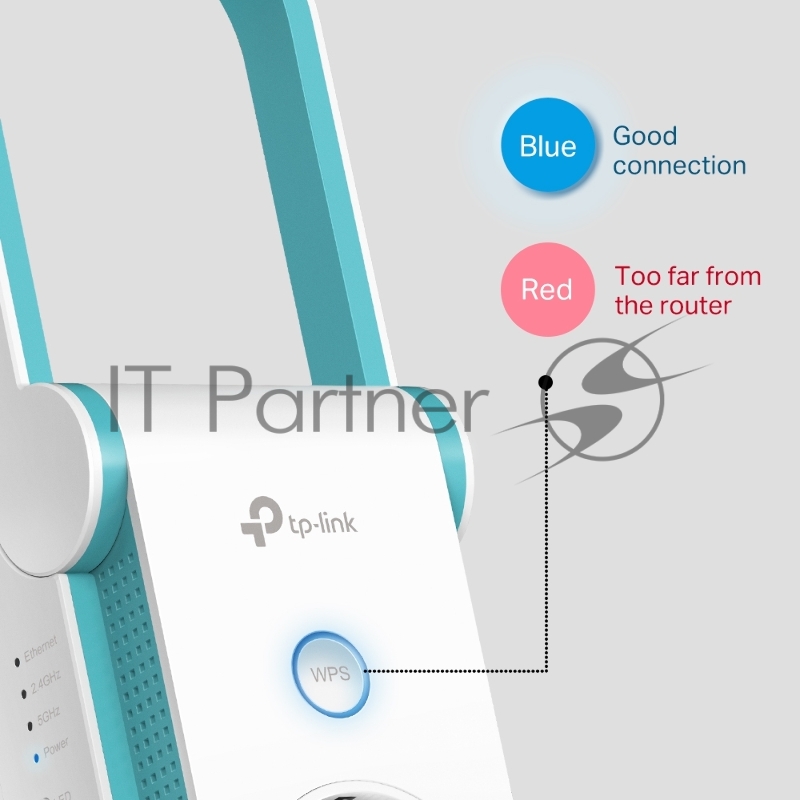 Повторитель беспроводного сигнала TP-Link RE365 AC1200 Wi-Fi белый (упак.:1шт)