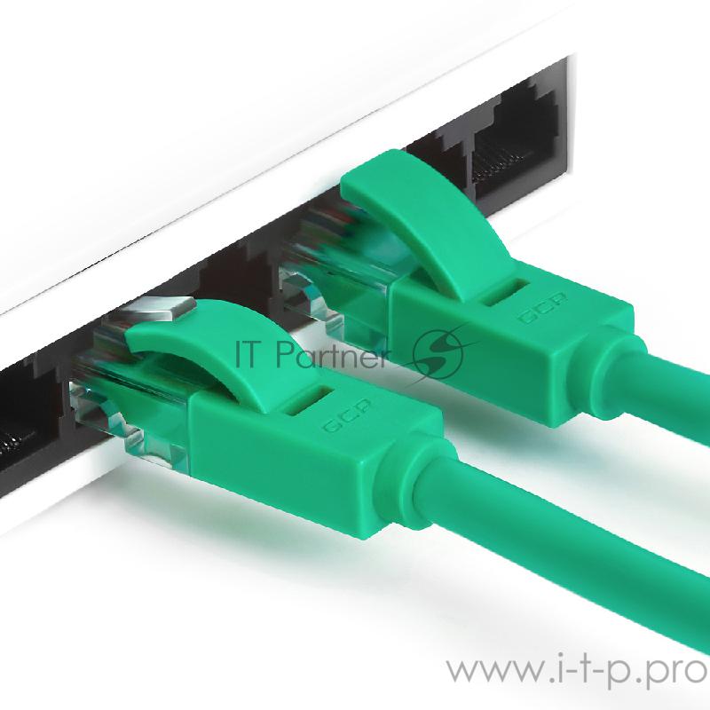 Патч-корд Greenconnect Патч-корд UTP прямой 10m AWG24 кат.5е, RJ45, медь, литой (Зеленый), пластик пакет (GCR-LNC05-10.0m)