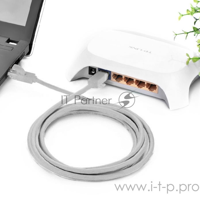 Патч-корд Greenconnect Патч-корд UTP прямой 4.0 m AWG24 кат.5е, RJ45, медь, литой (Серый), пластик пакет (GCR-LNC03-4.0 m)