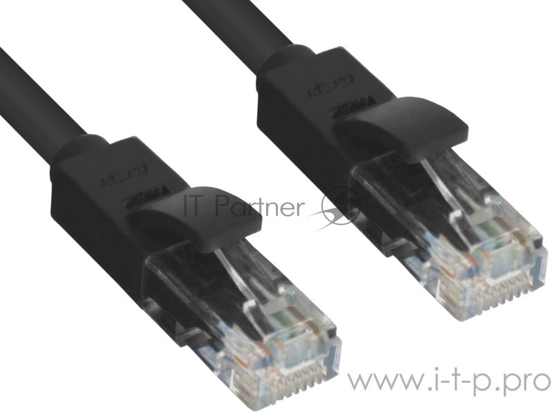 Патч-корд Greenconnect Патч-корд UTP прямой 40m AWG24 кат.5е, RJ45, медь, литой (Черный), пластик пакет (GCR-LNC06-40.0m)