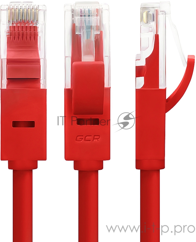 Патч-корд Greenconnect Патч-корд UTP прямой 5 m AWG24 кат.5е, RJ45, медь, литой (Красный), пластик пакет (GCR-LNC04-5.0m)
