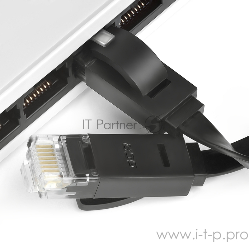 Патч-корд Greenconnect плоский прямой PROF 20.0m UTP медь, кат.6, черный, позолоченные контакты, 30 AWG, Premium ethernet high speed 10 Гбит/с, RJ45, T568B (GCR-LNC616-20.0m)