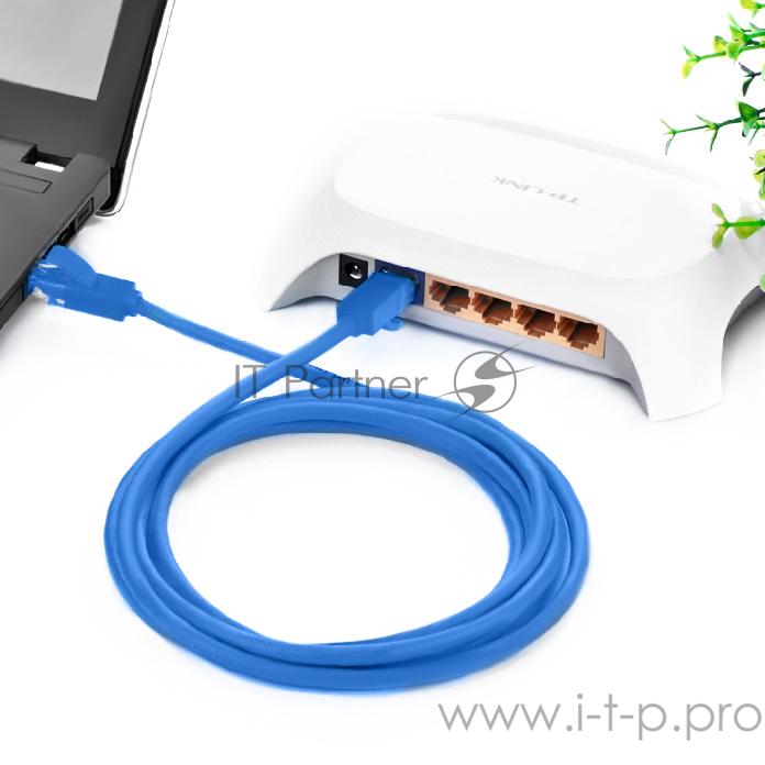 Greenconnect Патч-корд прямой 1.5m, UTP кат.5e, синий, позолоченные контакты, 24 AWG, литой, GCR-LNC01-1.5m, ethernet high speed 1 Гбит/с, RJ45, T568B Greenconnect Патч-корд прямой 1.5m, UTP кат.5e, синий, позолоченные контакты, 24 AWG, литой, GCR-LN