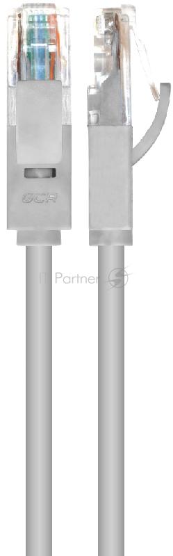 Greenconnect Патч-корд прямой 0.2m, UTP кат.5e, серый, позолоченные контакты, 24 AWG, литой, GCR-LNC03-0.2m, ethernet high speed 1 Гбит/с, RJ45, T568B Greenconnect Патч-корд прямой 0.2m, UTP кат.5e, серый, позолоченные контакты, 24 AWG, литой, GCR-LN
