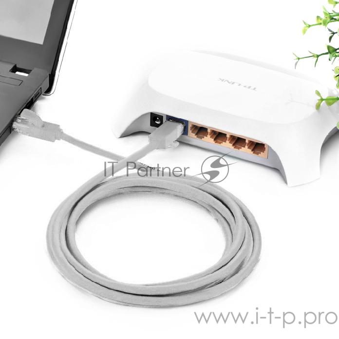 Greenconnect Патч-корд PROF категории 7 ethernet 0.3m F/FTP, RJ45, CU, 28 AWG, литой, пряGreenconnect Патч-корд прямой 2.5m, UTP кат.5e, серый, позолоченные контакты, 24 AWG, литой, GCR-51080 ethernet high speed 1 Гбит/с, RJ45, T568B Greenconnect