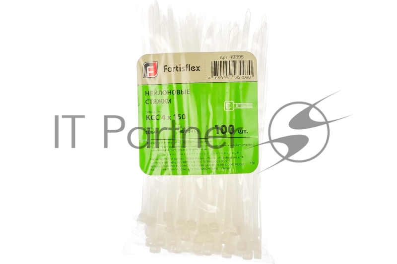 Нейлоновые стяжки FORTISFLEX КСС 4х150 мм белый 100 шт 49395