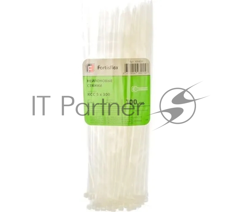 Нейлоновые стяжки FORTISFLEX КСС 5х300 мм белый 100 штук 49404