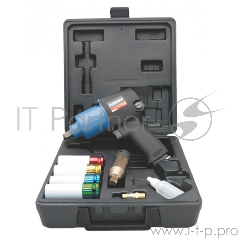 Гайковерт пневматический SUMAKE ST-5544SHK 1/2'' 624Нм с набором головок и огр. мом.