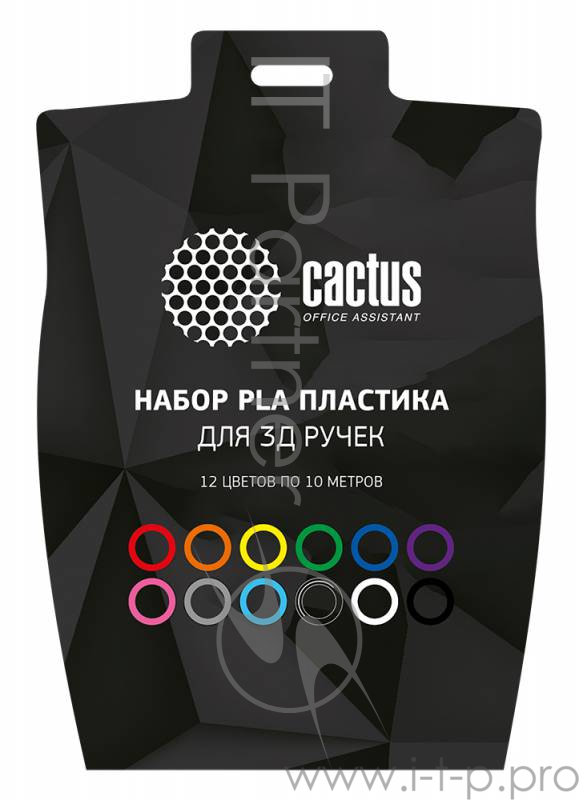 Пластик для ручки 3D Cactus CS-3D-PLA-12x10M PLA d1.75мм L10м 12цв.