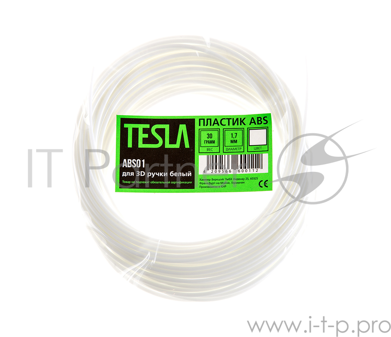 Пластик ABS TESLA ABS01 для 3D ручки белый 10м