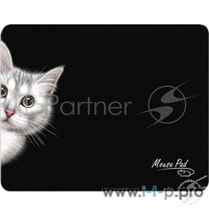 Коврики Dialog PM-H15 cat черный, Коврик для мыши, размер 220x180x4 мм
