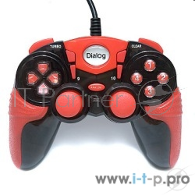 Геймпад Dialog Action GP-A15, черно-красный {Геймпад, вибрация, 12 кнопок, USB}
