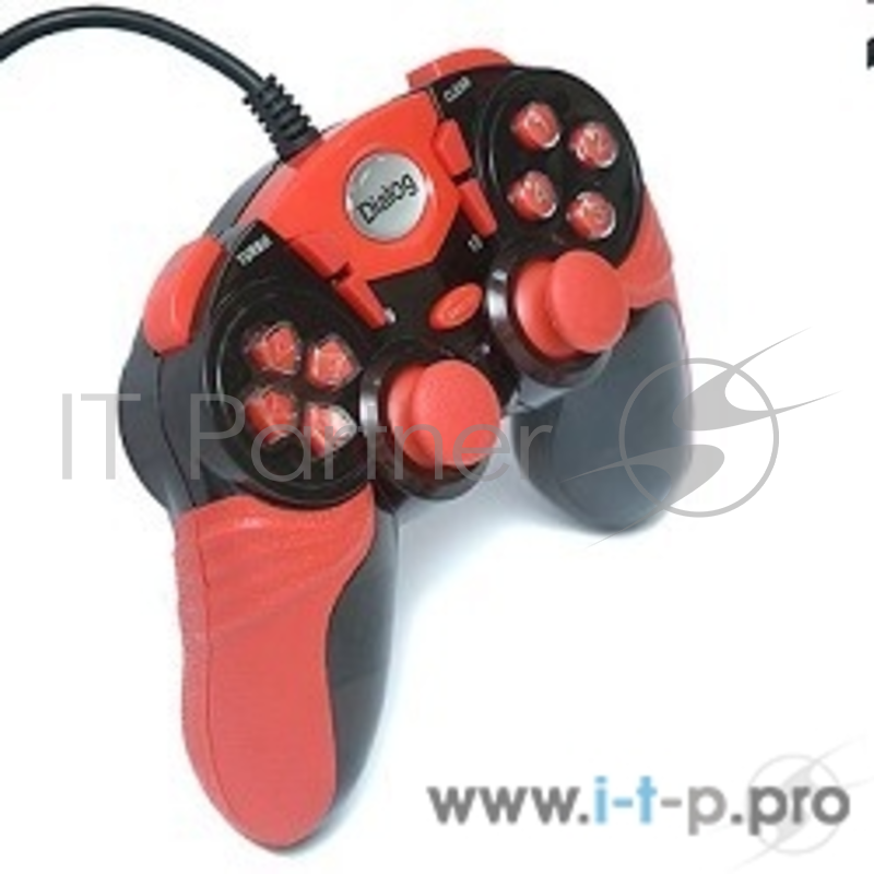 Геймпад Dialog Action GP-A15, черно-красный {Геймпад, вибрация, 12 кнопок, USB}